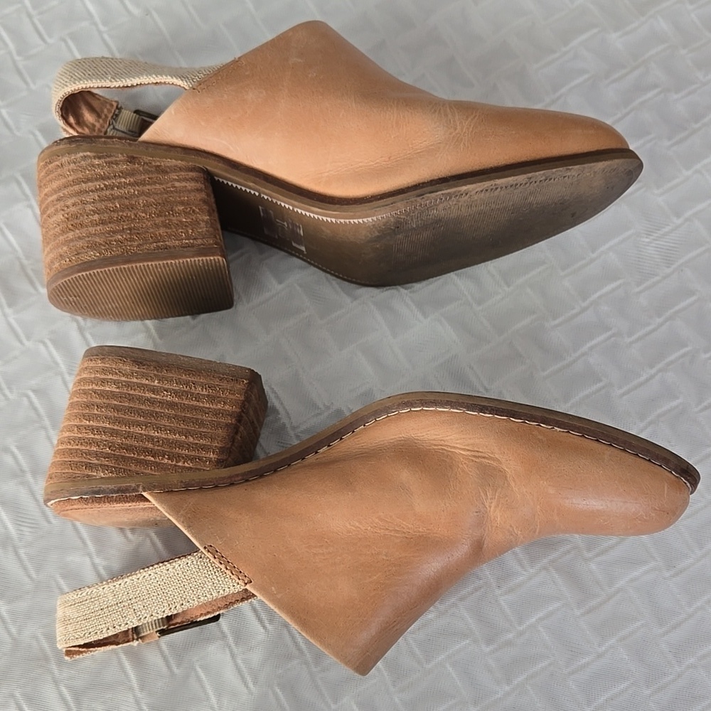 Toms Tan Leather Women's Slingback Mules Size 7 - Picture 8 of 9